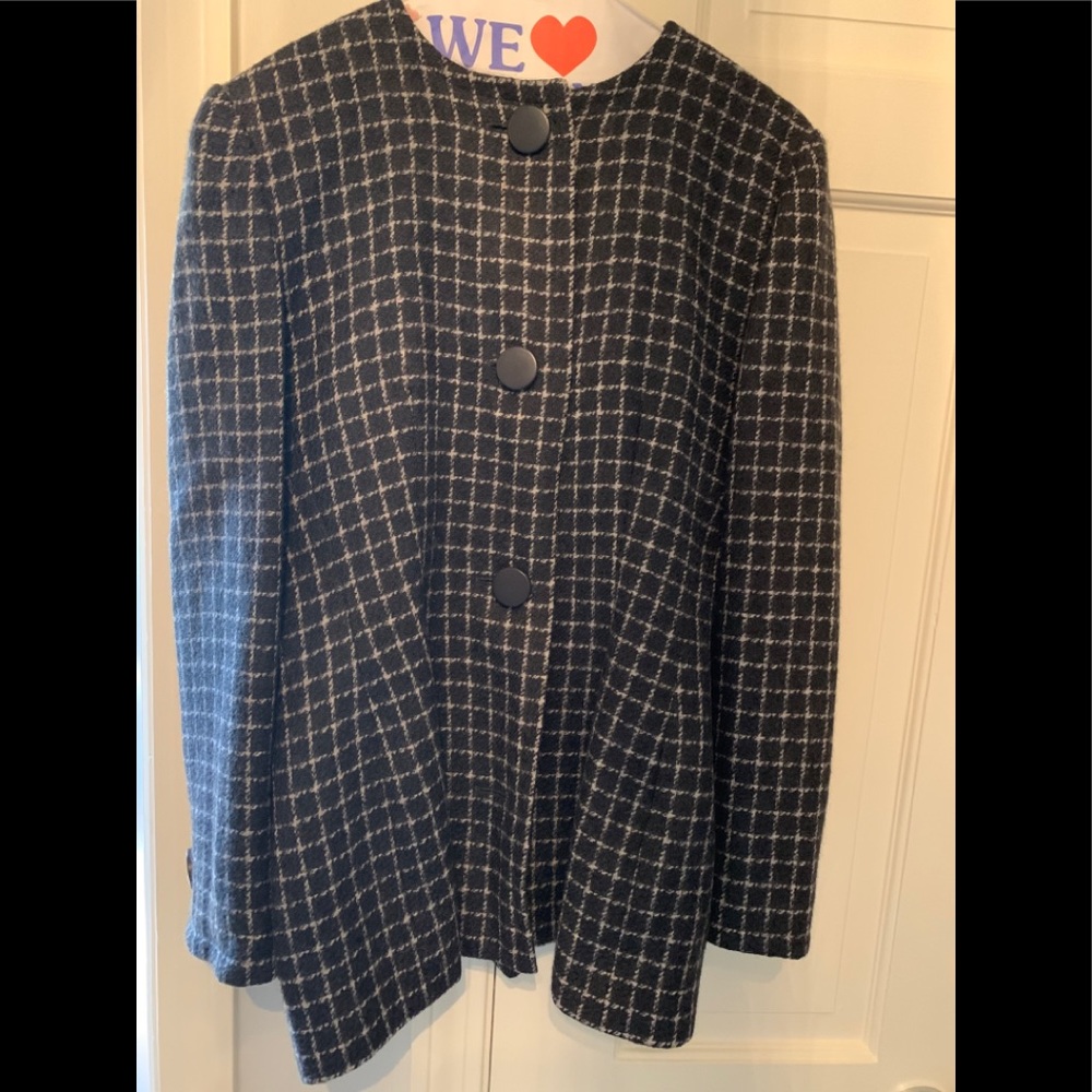 Givenchy Vintage jacket size 6 grey windowpane